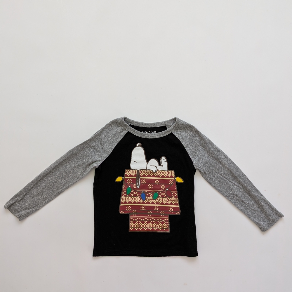 Jumping Beans Black and Gray Snoopy Long Sleeve Tee